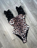 Leopard Print Ruffle Swimsuit (PRE ORDER)