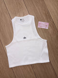 White A Ribbed Vest Top (PRE ORDER)