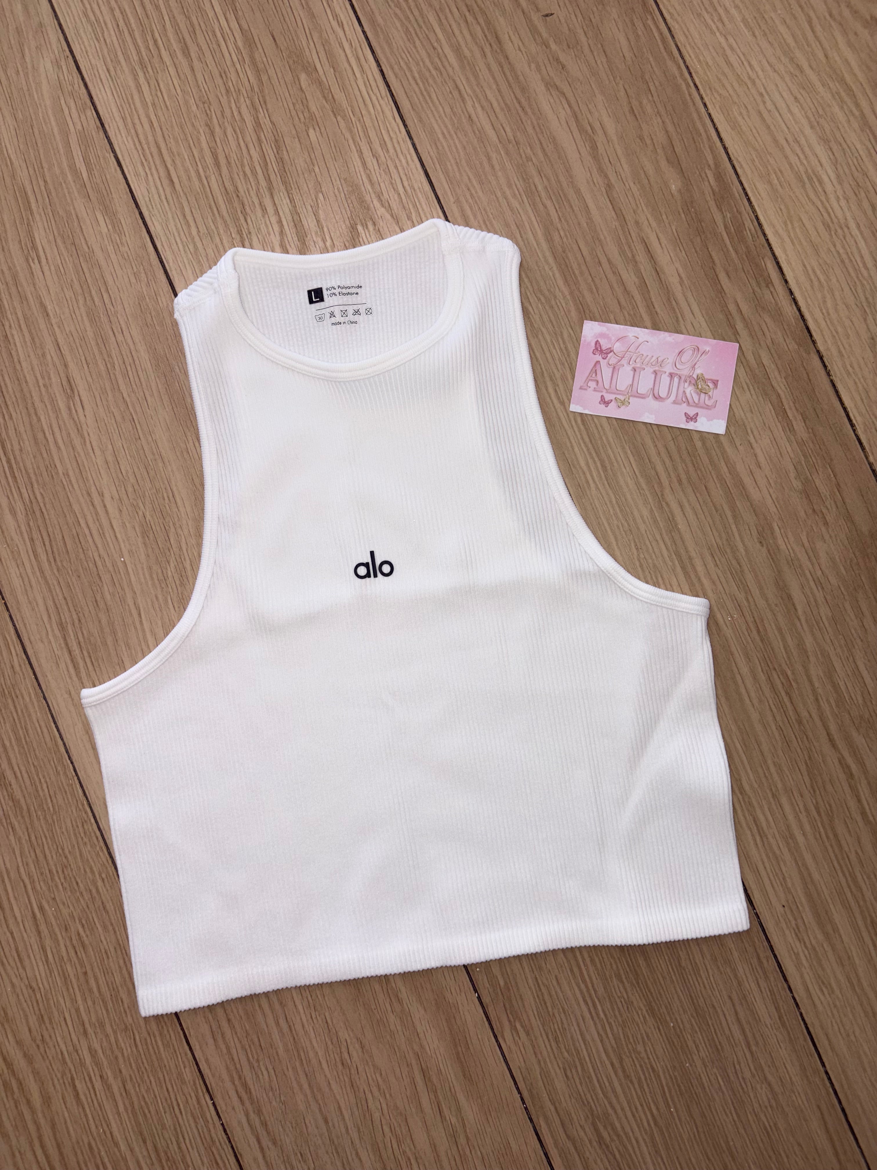 White A Ribbed Vest Top (PRE ORDER)