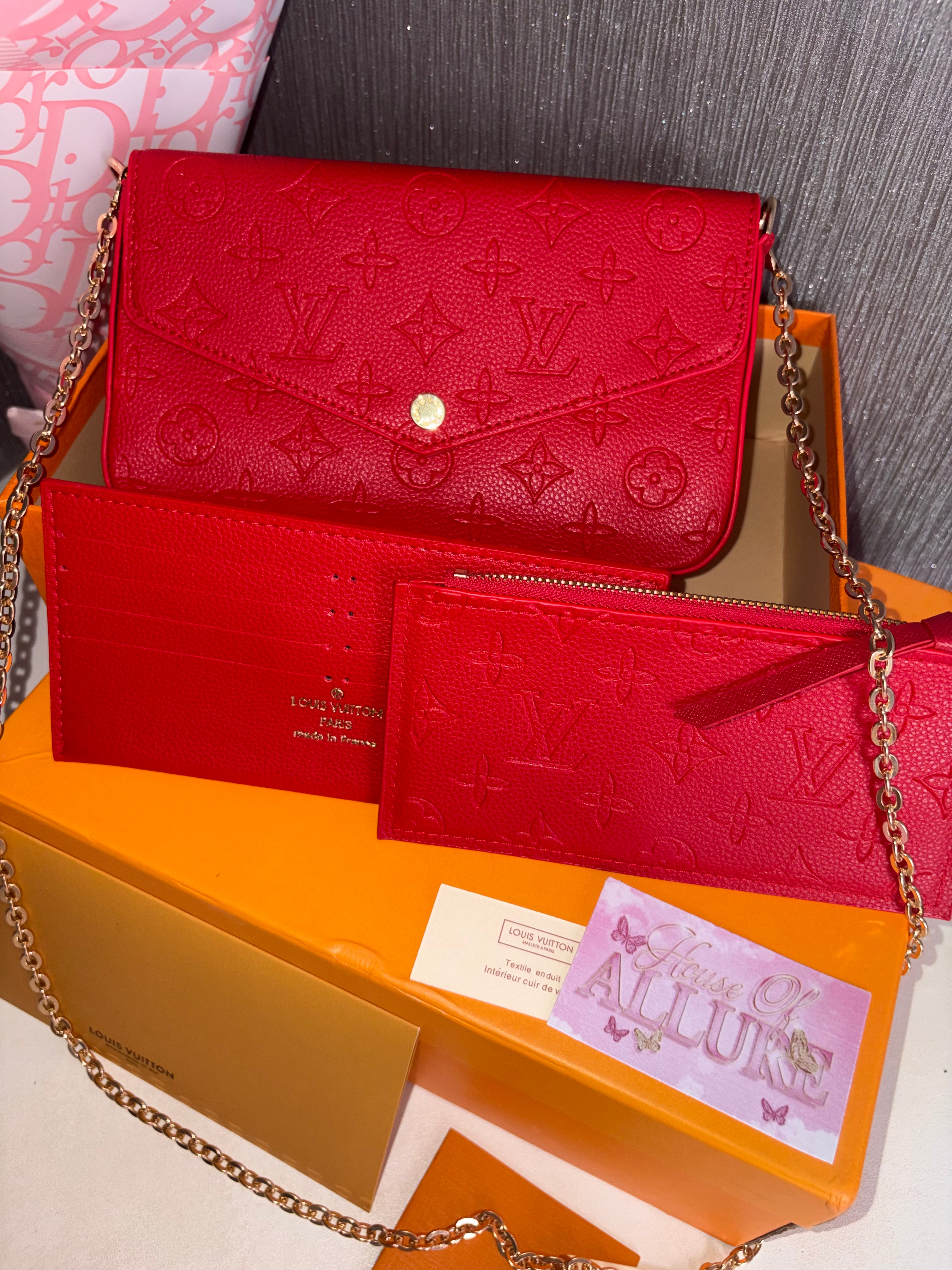 Red 3 Piece Pochette Bag (IN STOCK)