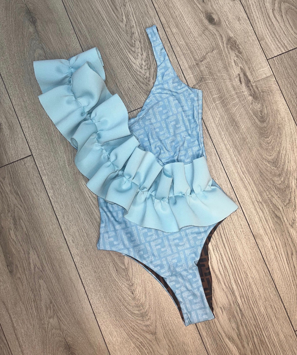 Blue Ruffle FF Swimsuit (PRE ORDER)