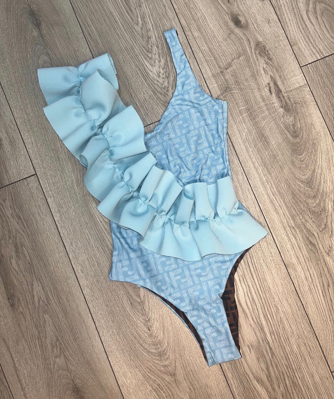 Blue Ruffle FF Swimsuit (PRE ORDER)