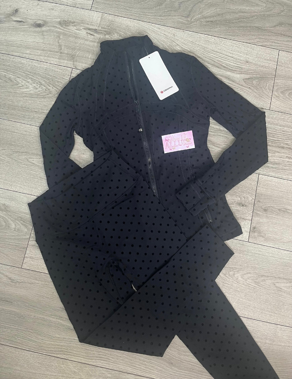 Black Spotty LULU Leggings Set (PRE ORDER)