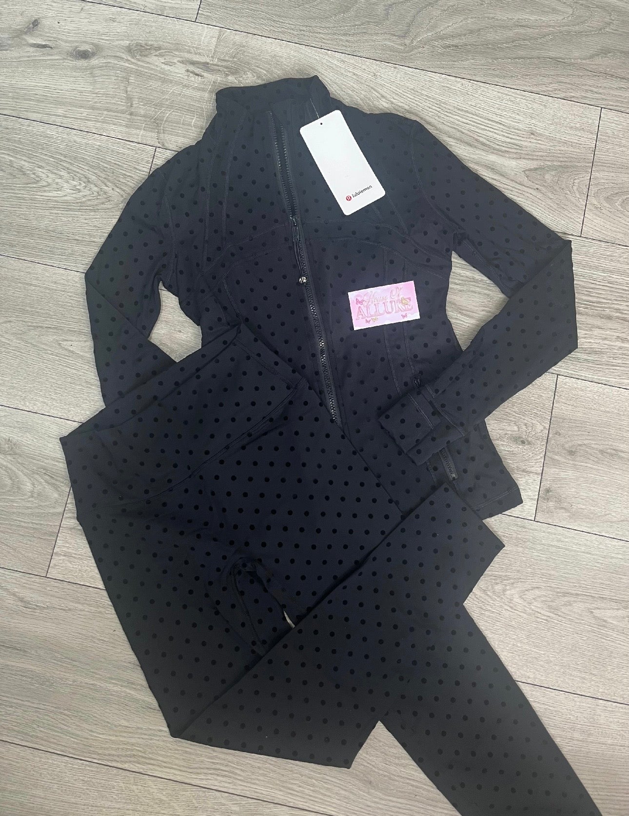 Black Spotty LULU Leggings Set (PRE ORDER)