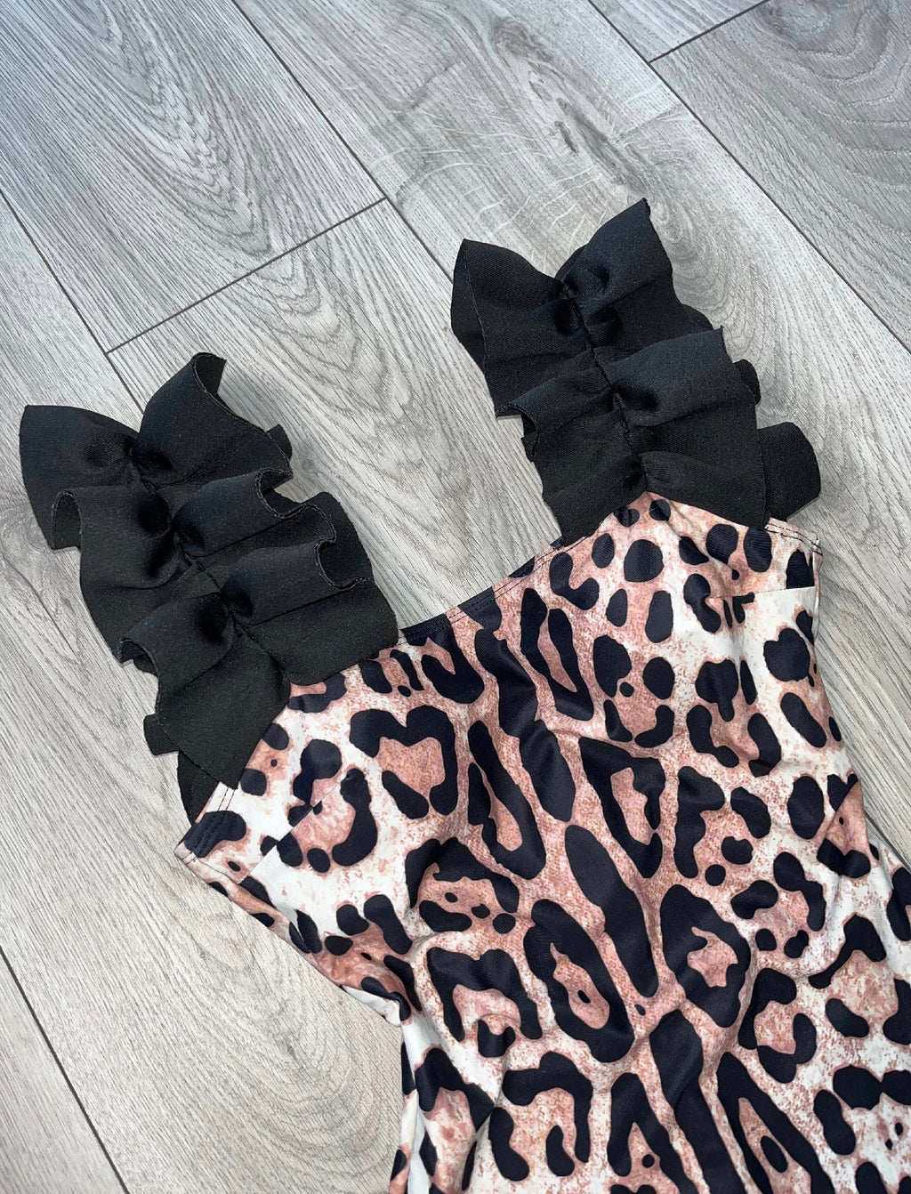 Leopard Print Ruffle Swimsuit (PRE ORDER)