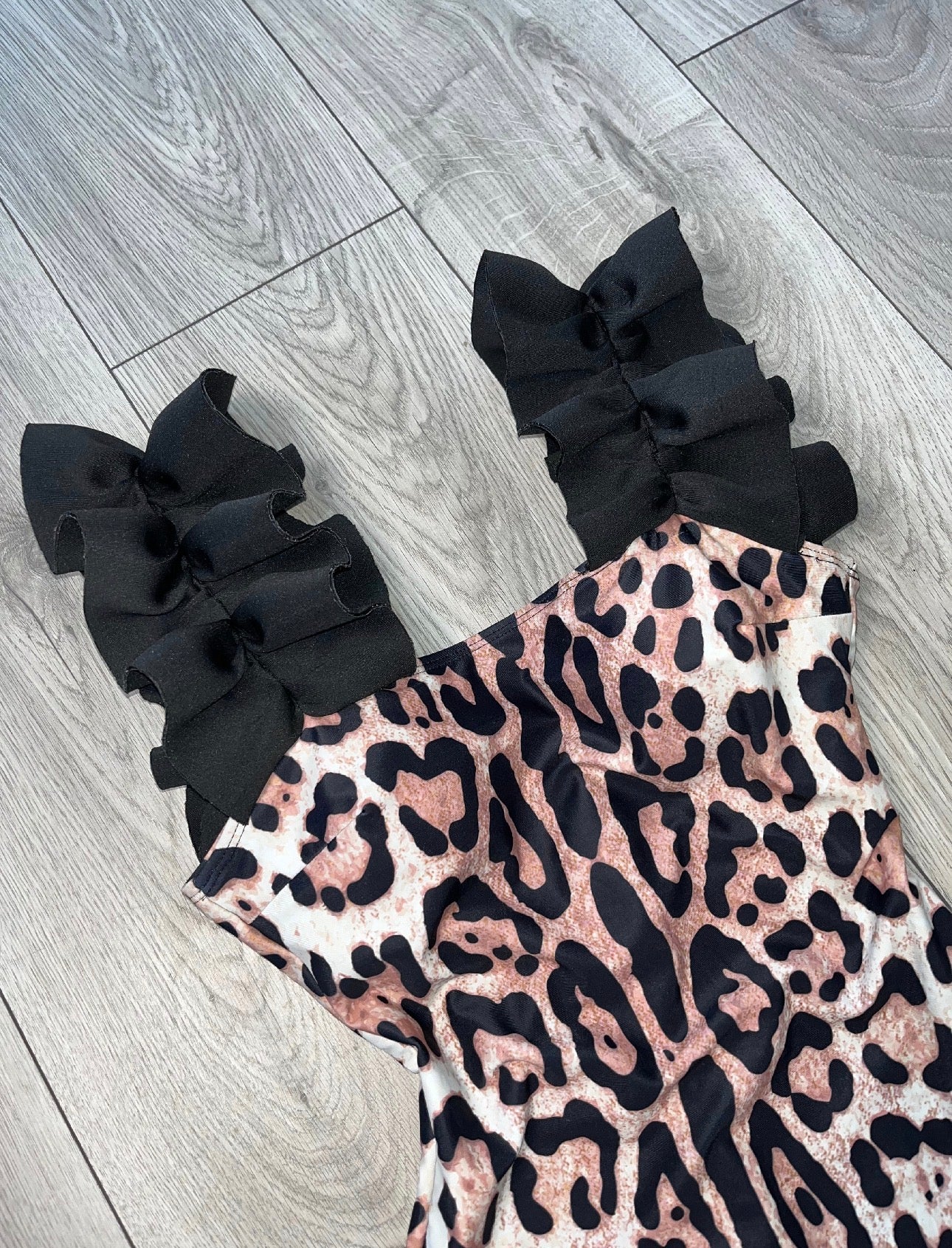 Leopard Print Ruffle Swimsuit (PRE ORDER)