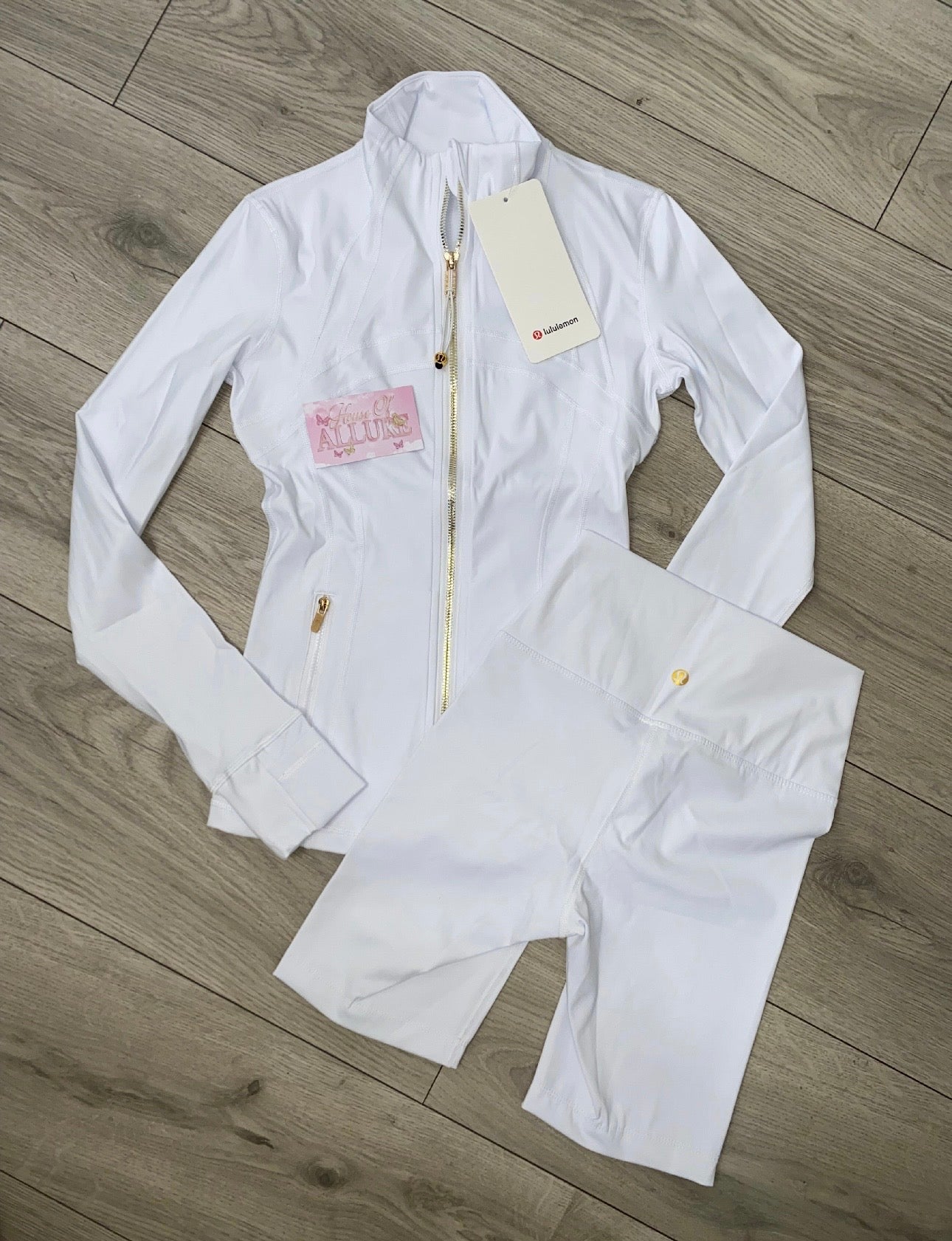 White and Gold LULU Shorts Set (PRE ORDER)