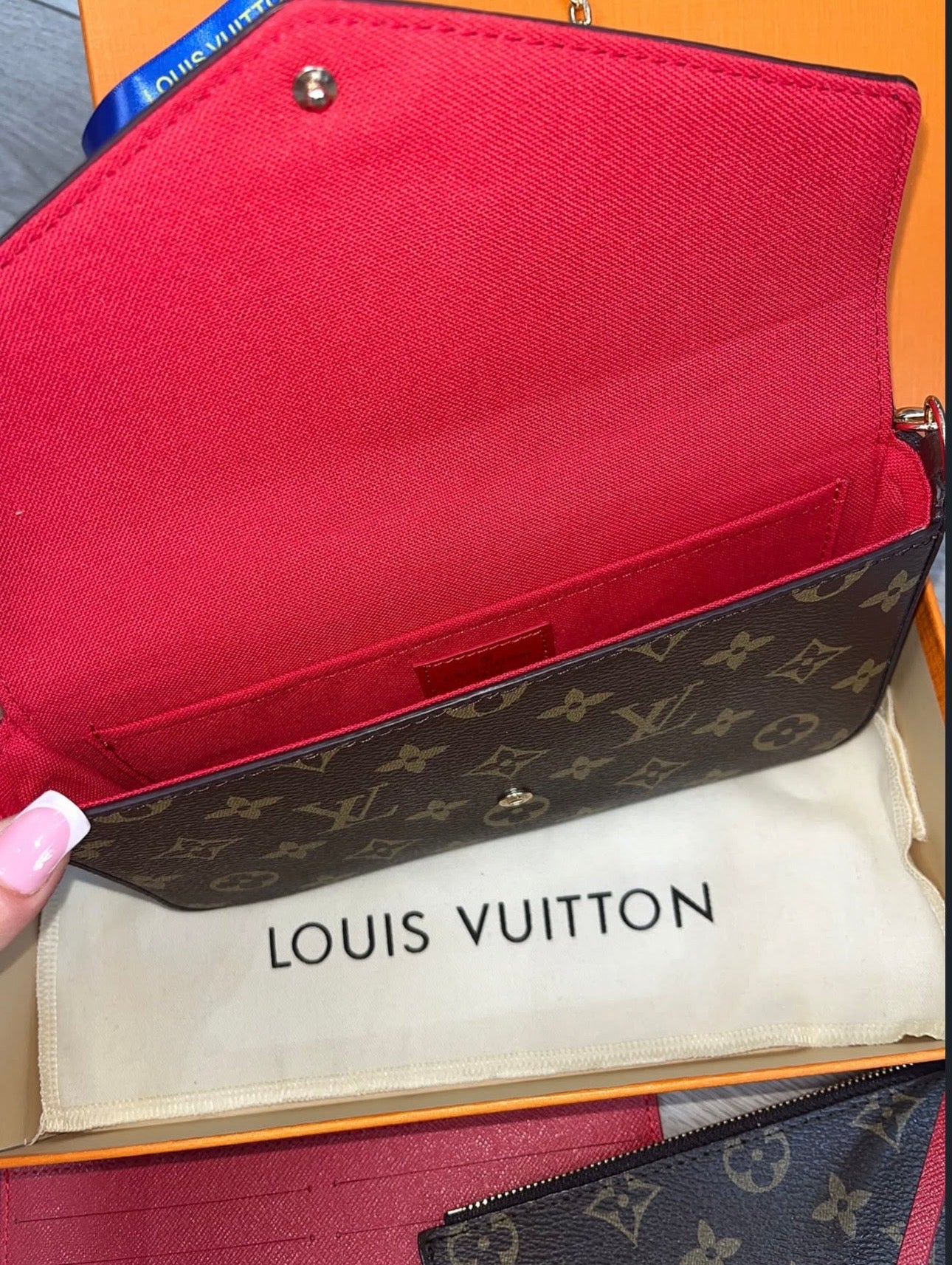 Brown/Red 3 Piece Pochette Bag (PRE ORDER)