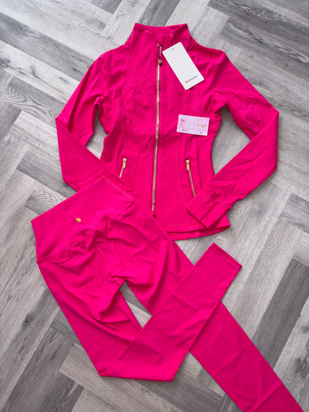 Hot Pink LULU Gold Leggings Set (PRE ORDER)
