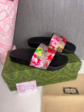 Pink GG Flower Slides (PRE ORDER)