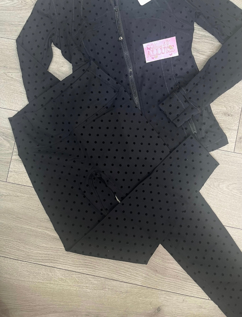 Black Spotty LULU Leggings Set (PRE ORDER)