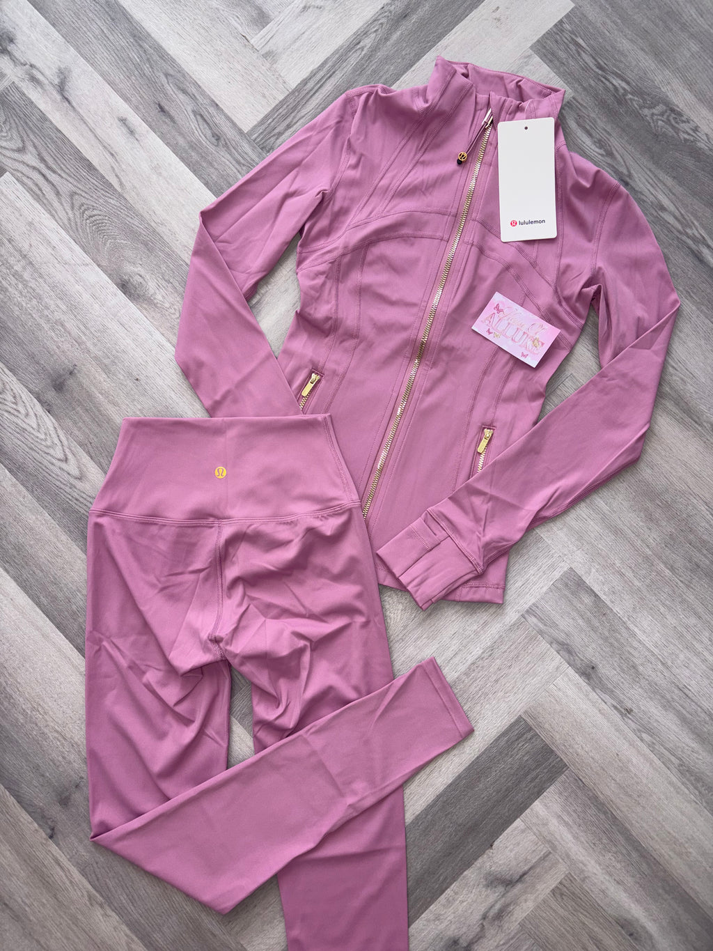 Pink LULU Gold Leggings Set (PRE ORDER)