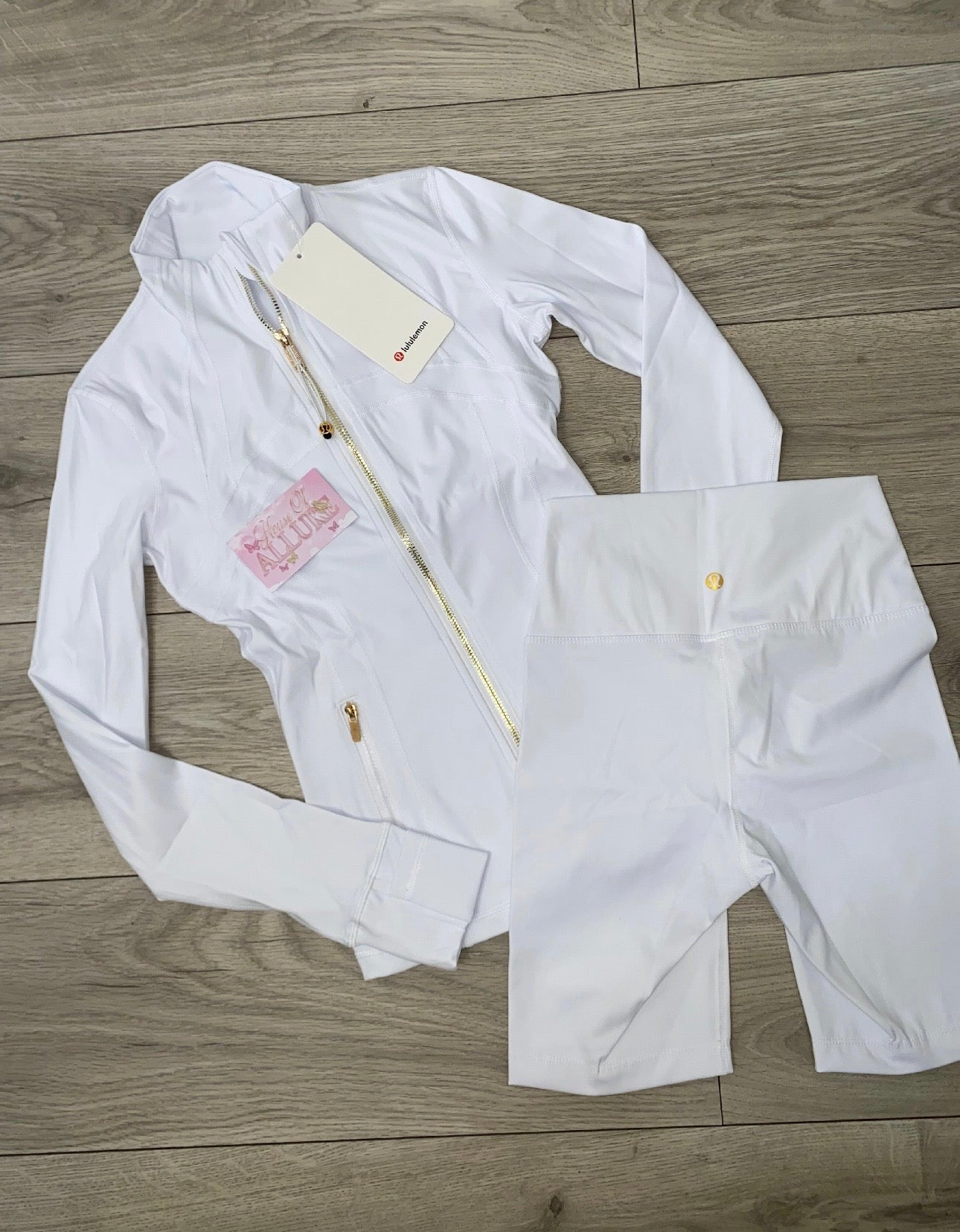 White and Gold LULU Shorts Set (PRE ORDER)
