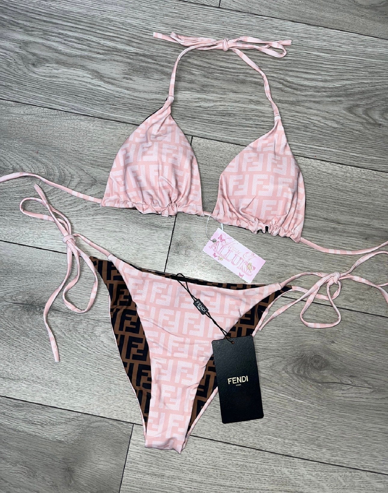 Pink F Reversible Bikini (PRE ORDER)