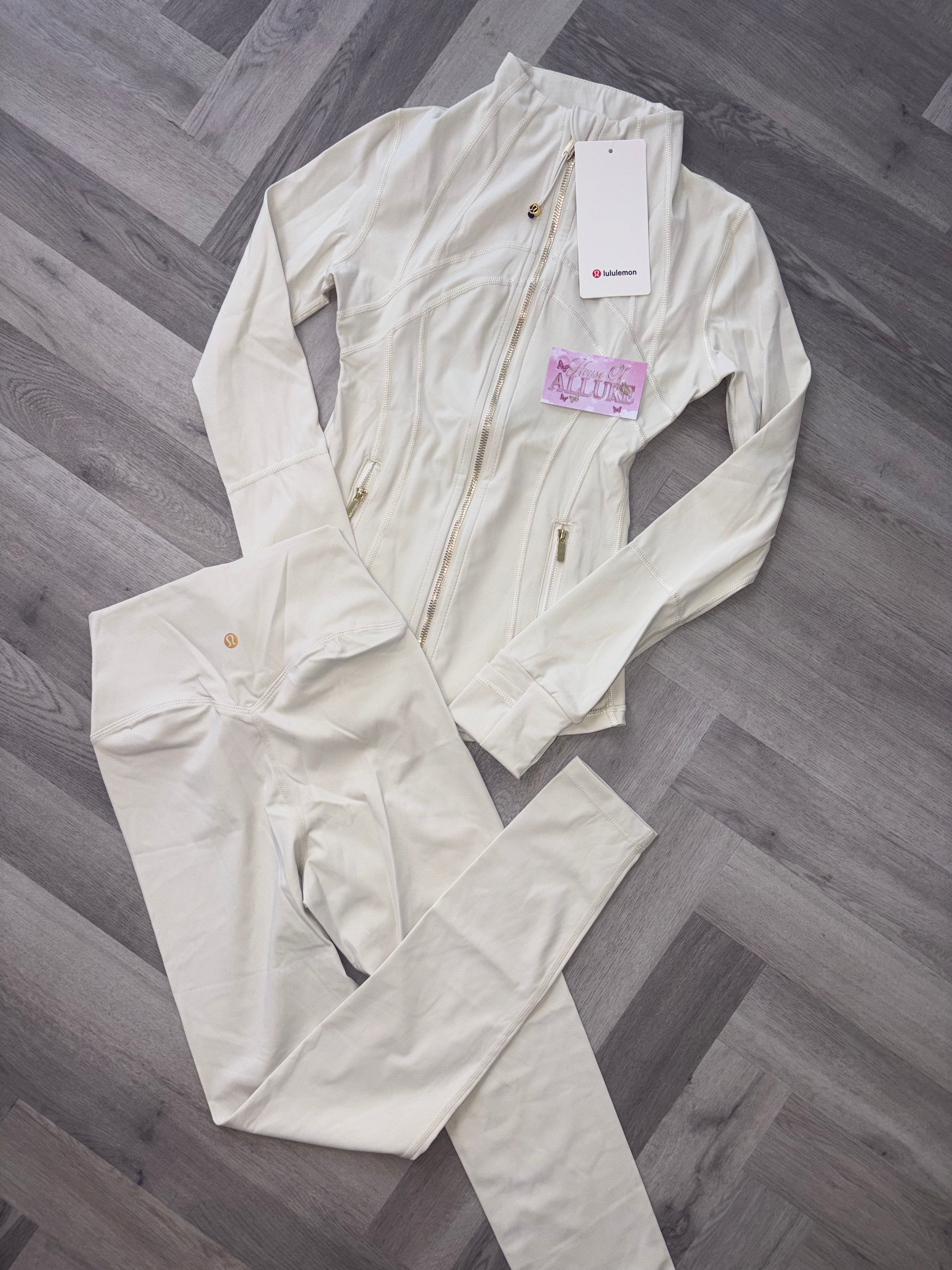 Cream LULU Gold Leggings Set (PRE ORDER)