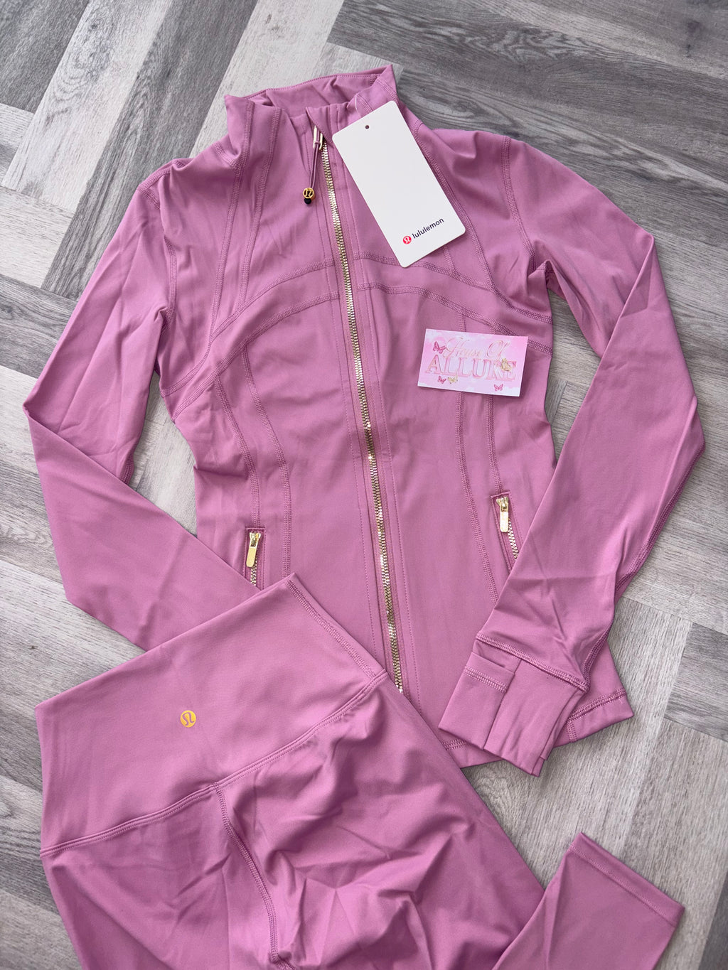 Pink LULU Gold Leggings Set (PRE ORDER)