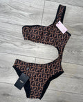 Brown FF Cut out Swimsuit (PRE ORDER)