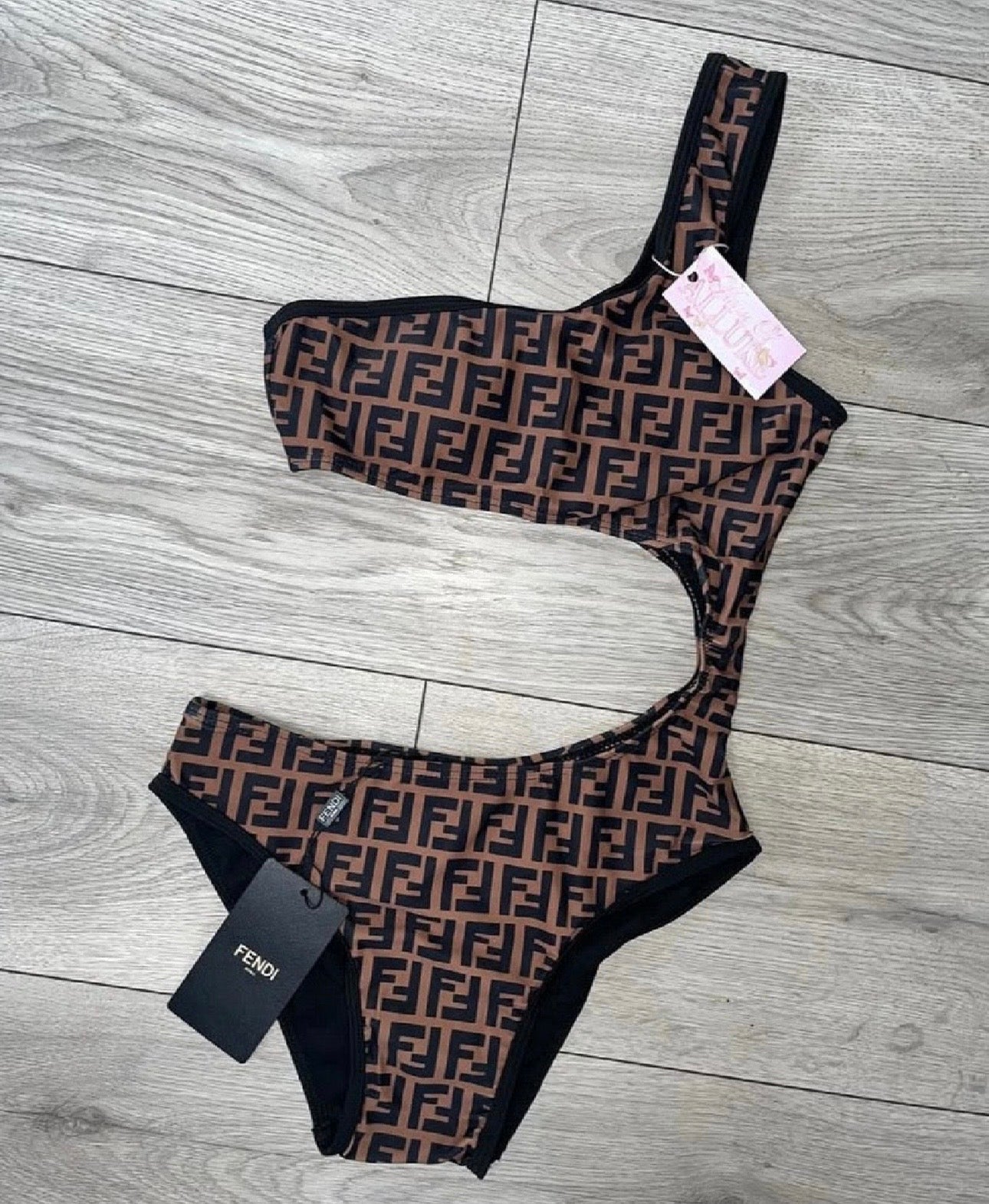 Brown FF Cut out Swimsuit (PRE ORDER)