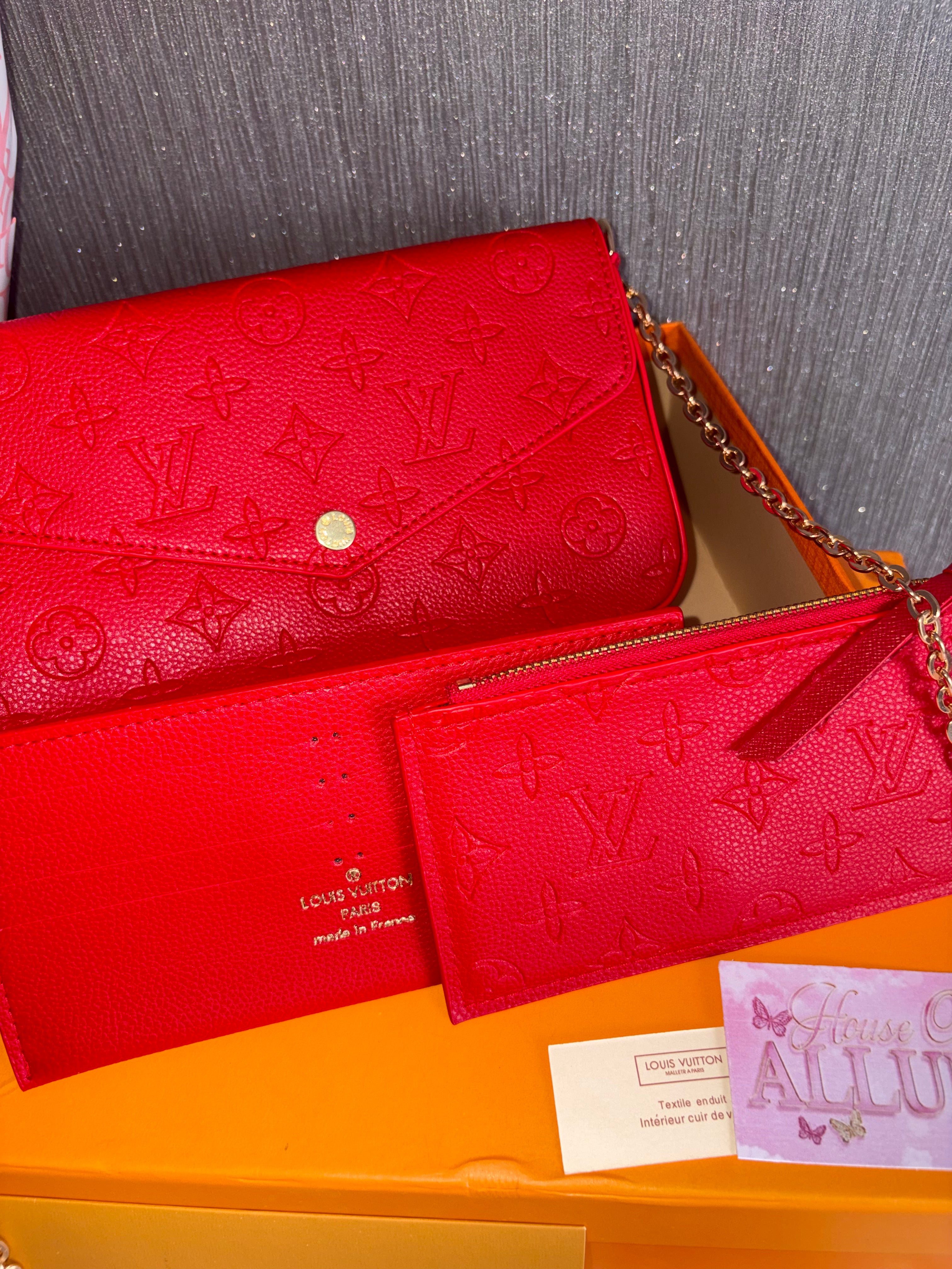 Red 3 Piece Pochette Bag (IN STOCK)