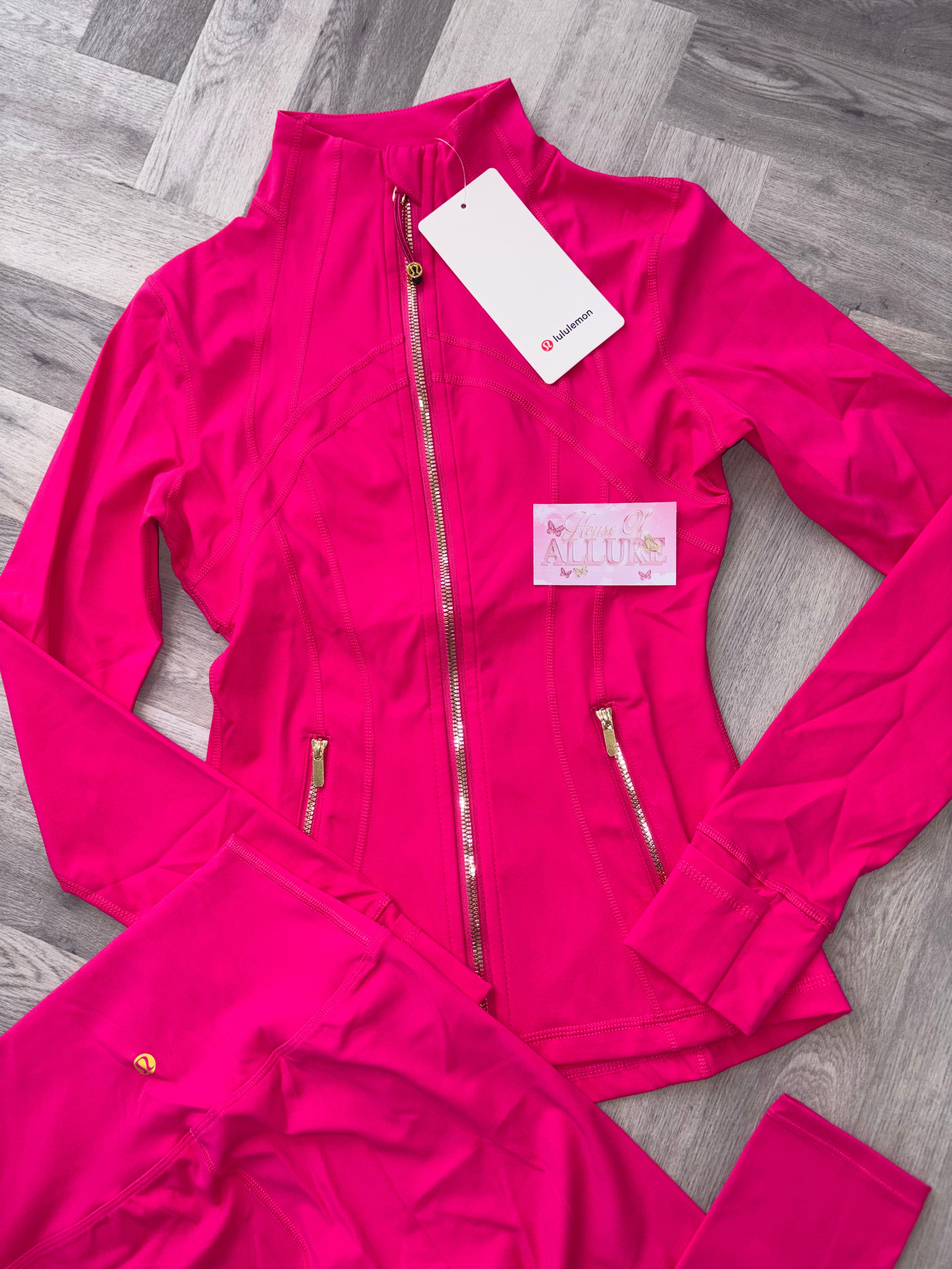 Hot Pink LULU Gold Leggings Set (PRE ORDER)