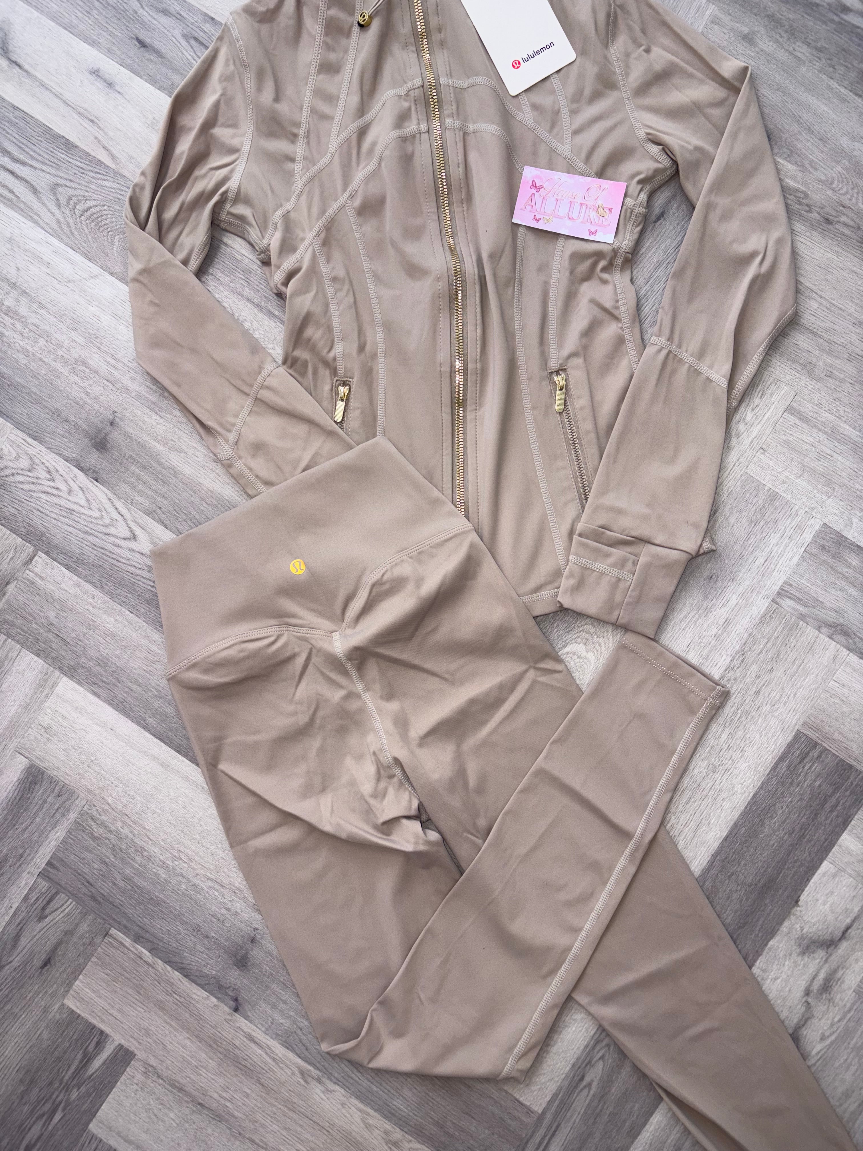 Beige LULU Gold Zip Set (PRE ORDER)