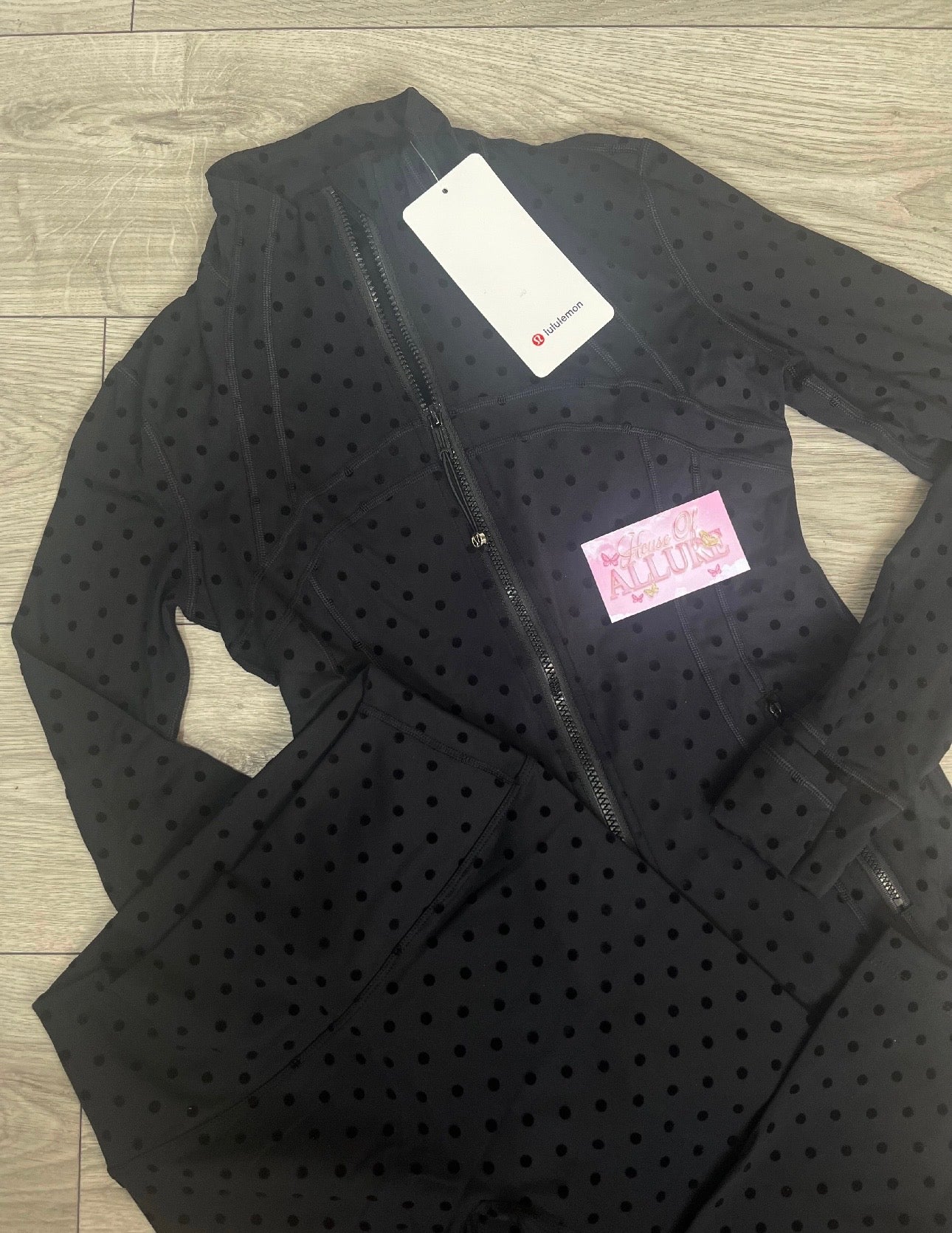 Black Spotty LULU Leggings Set (PRE ORDER)