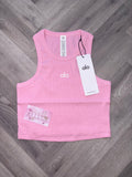 Light Pink A Ribbed Vest Top (PRE ORDER)