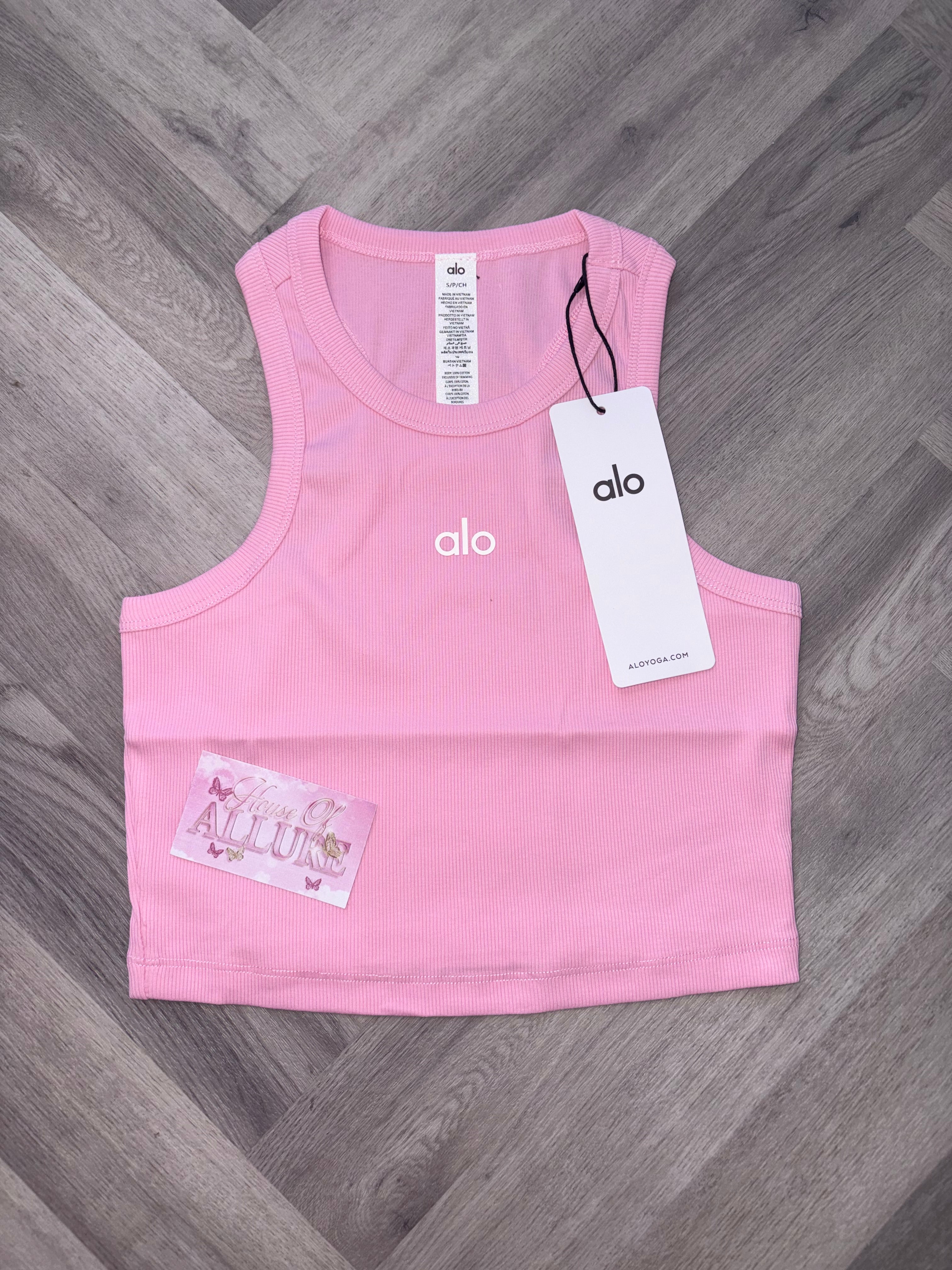 Light Pink A Ribbed Vest Top (PRE ORDER)
