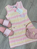 Pink and Yellow CC Knit Dress (PRE ORDER)