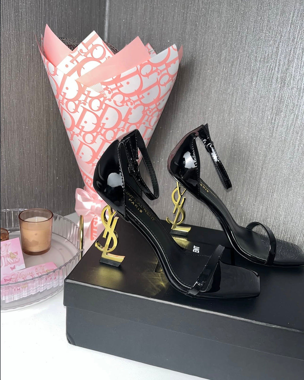 Black and Gold Y Heels (PRE ORDER)